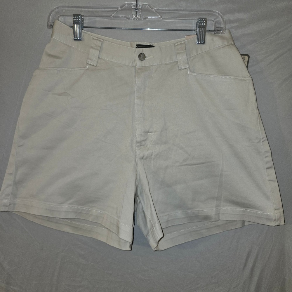 Lee Plain Front Shorts 10 Medium Women Khaki Tan Cotton Lycra Casual
